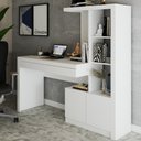 Ver imagem 1 de Mesa Escrivaninha 2 Portas 1 Gaveta para Computador Homework Branco - Panorama Móveis