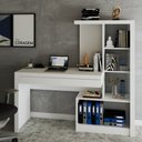 Ver imagem 5 de Mesa Escrivaninha 2 Portas 1 Gaveta para Computador Homework Branco - Panorama Móveis
