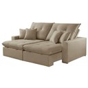 Ver imagem 1 de Sofá com Chaise A226 4 Lugares Retrátil 290cm Bege Linho Meu Sofá Online