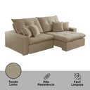 Ver imagem 4 de Sofá com Chaise A226 4 Lugares Retrátil 290cm Bege Linho Meu Sofá Online