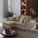 Ver imagem 3 de Sofá com Chaise A226 4 Lugares Retrátil 290cm Bege Linho Meu Sofá Online
