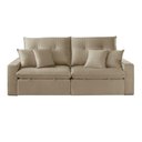 Ver imagem 2 de Sofá com Chaise A226 4 Lugares Retrátil 290cm Bege Linho Meu Sofá Online