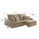 Ver imagem 5 de Sofá com Chaise A226 4 Lugares Retrátil 290cm Bege Linho Meu Sofá Online