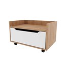Ver imagem 2 de Balcão Gabinete com 1 Gavetas e Rodízios 60cm Bn3647 Tecnomobili 2023 Móvel na Caixa Amêndoa/branco