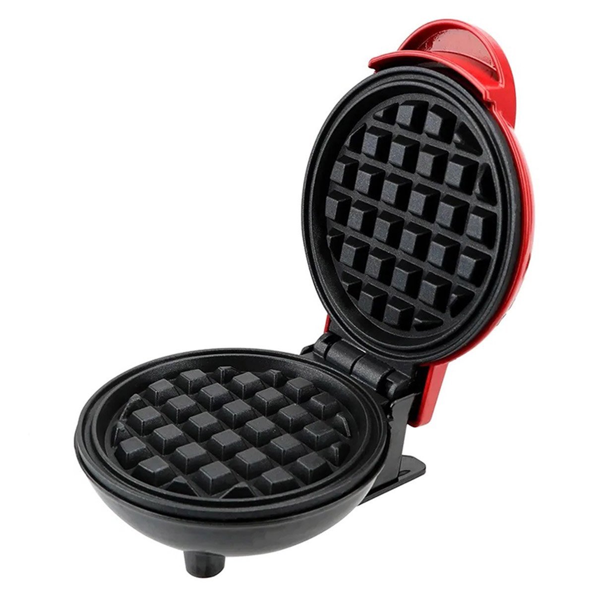 Mini Maquina de Waffles Cafe da Manha Panqueca Lanche Refeiçao Cozinha Portatil Placa Antiaderente A - 4