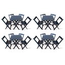Ver imagem 1 de Kit 4 Conjunto Com Jogo De Mesa 70x70 Com 4 Cadeiras Dobráveis Preto Cor: Preto