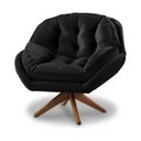 Ver imagem 1 de Poltrona Decorativa Califórnia Com Base Giratória Veludo - SSX Multicoisas California Preto