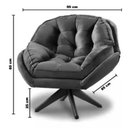 Ver imagem 4 de Poltrona Decorativa Califórnia Com Base Giratória Veludo - SSX Multicoisas California Preto