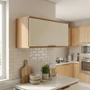 Ver imagem 1 de Armário de Cozinha Aéreo Modulado 100% MDF 1 Porta Basculante 80cm Princess Yescasa Freijó/Areia Bege