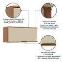 Ver imagem 5 de Armário de Cozinha Aéreo Modulado 100% MDF 1 Porta Basculante 80cm Princess Yescasa Freijó/Areia Bege