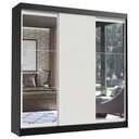 Ver imagem 2 de Guarda-Roupa Casal Madesa Istambul 3 Portas de Correr com Espelhos 3 Gavetas Preto/Branco Cor:Preto/