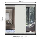 Ver imagem 3 de Guarda-Roupa Casal Madesa Istambul 3 Portas de Correr com Espelhos 3 Gavetas Preto/Branco Cor:Preto/