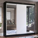 Ver imagem 1 de Guarda-Roupa Casal Madesa Istambul 3 Portas de Correr com Espelhos 3 Gavetas Preto/Branco Cor:Preto/