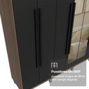 Ver imagem 7 de Guarda-Roupa Casal com Pés 8 Portas Batentes com Espelho Saturno Madesa