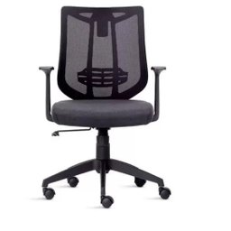 Cadeira de Escritório Diretor Aika Sem Apoio Cabeça com Apoio Lombar Preta- Frisokar - 3