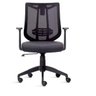 Cadeira de Escritório Diretor Aika Sem Apoio Cabeça com Apoio Lombar Preta- Frisokar - 3