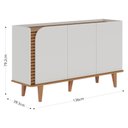 Ver imagem 4 de Aparador Buffet Ambiente Jurerê Off White Matte Freijó - Colibri