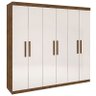 Guarda-Roupa Casal 6 Portas 4 Gavetas Leblon D'Doro - Ypê com Off-White - 1
