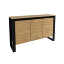 Ver imagem 3 de Armário para Escritório 3 Portas ME4147 Amêndoa/Preto - Tecno Mobili