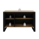 Ver imagem 6 de Armário para Escritório 3 Portas ME4147 Amêndoa/Preto - Tecno Mobili