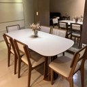 Ver imagem 7 de Conjunto de Jantar 6 Lugares Mesa 180cm em MDF Freijó com Off White e Bege Rústico Dalla Costa