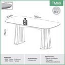 Ver imagem 5 de Conjunto de Jantar 6 Lugares Mesa 180cm em MDF Freijó com Off White e Bege Rústico Dalla Costa