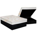 Ver imagem 1 de Cama Box Baú Casal: Colchão Espuma Castor D28 Sleep Max Duplo + Base CRC Suede Black(138x188)
