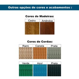 Banco Los Ozki 161 cm Madeira Eucalipto Cedro Tecido 434C Corda Redonda Rami - 7