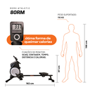 Ver imagem 4 de Remo Seco Athletic 80rm 8 Níveis Magnéticos Dobrável Suporta 110kg Treino Completo em Casa