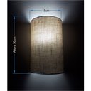 Ver imagem 3 de Arandela Meia Cana Vivare Md-2031 Cúpula em Tecido 30/18x16cm - Bivolt - Rustico-Bege - 110V/220V