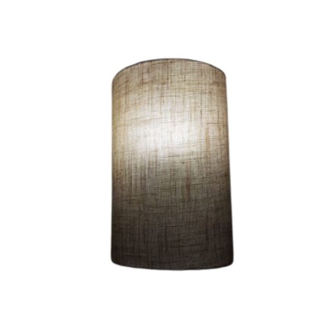 Arandela Meia Cana Vivare Md-2031 Cúpula em Tecido 30/18x16cm - Bivolt - Rustico-Bege - 110V/220V
