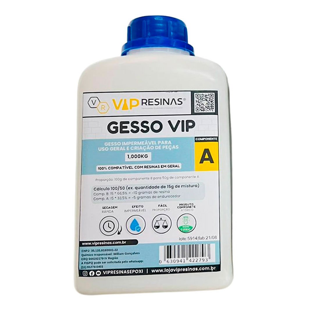 Gesso Impermeável Compativel C/resina Epóxi 3kg Vip Resinas - 4