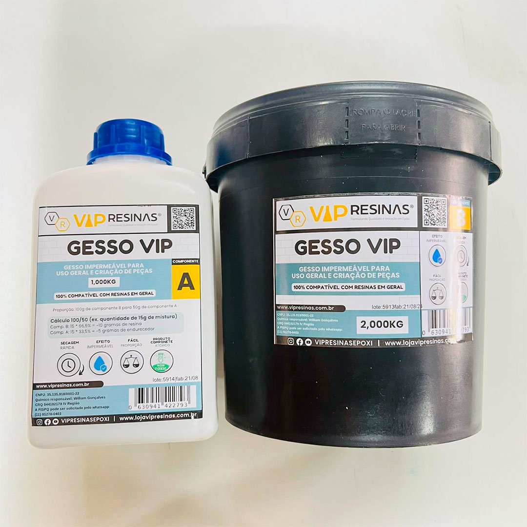 Gesso Impermeável Compativel C/resina Epóxi 3kg Vip Resinas - 3