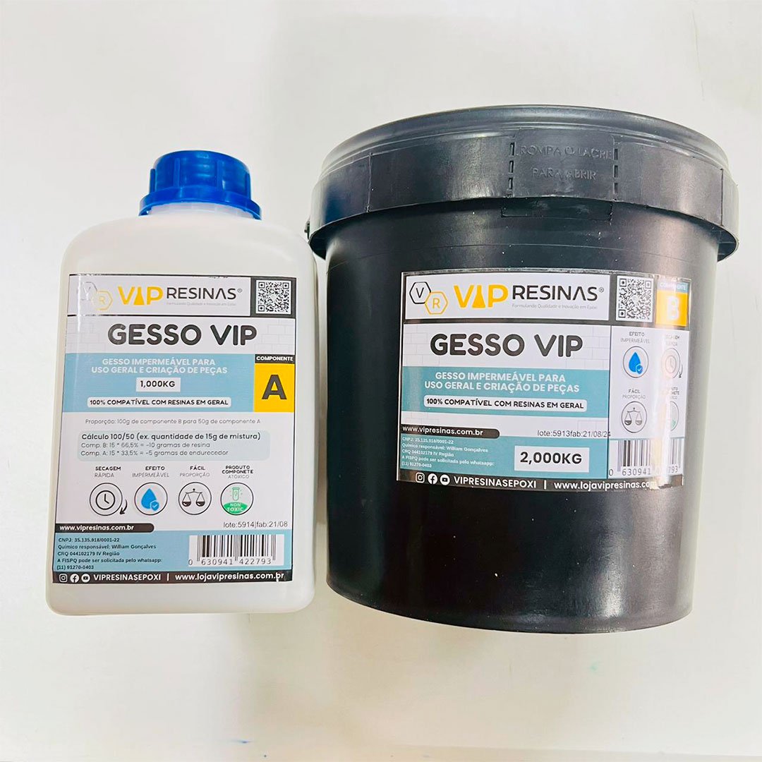 Gesso Impermeável Compativel C/resina Epóxi 3kg Vip Resinas - 2