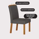 Ver imagem 5 de Conjunto Sala de Jantar Sofia 1,80m Tampo Vidro Off com 6 Cadeiras Jade Cinamomo/Joli Chumbo