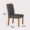 Ver imagem 4 de Conjunto Sala de Jantar Sofia 1,80m Tampo Vidro Off com 6 Cadeiras Jade Cinamomo/Joli Chumbo