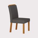 Ver imagem 2 de Conjunto Sala de Jantar Sofia 1,80m Tampo Vidro Off com 6 Cadeiras Jade Cinamomo/Joli Chumbo