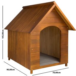 Casinha de Cachorro em Madeira Maciça N° 6 - Cerejeira - 2