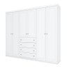 Cômoda e Guarda Roupa Casal 6 Portas Americano Branco Hp – Henn - 2