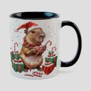 Ver imagem 1 de Caneca Branca com Interna Preta Y5 Capivara Natal Gorro 3