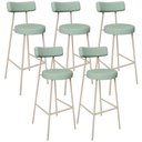 Ver imagem 1 de Kit 05 Banquetas Alta Bar Cozinha Sala de Jantar Aço Milão Arena L02 Linho Verde Menta - Lyam Decor