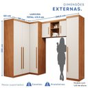 Ver imagem 3 de Guarda-Roupa Modulado 4 Peças 6 Portas 3 Gavetas Texas Marrom/Cinamomo/Off White Arenas
