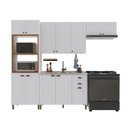 Ver imagem 3 de Armário de Cozinha Modulada Compacta Nara 12 Portas 2 Gavetas MDF 270cm Branco Fidelita Móveis