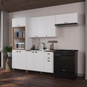 Ver imagem 1 de Armário de Cozinha Modulada Compacta Nara 12 Portas 2 Gavetas MDF 270cm Branco Fidelita Móveis