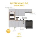 Ver imagem 4 de Armário de Cozinha Modulada Compacta Nara 12 Portas 2 Gavetas MDF 270cm Branco Fidelita Móveis