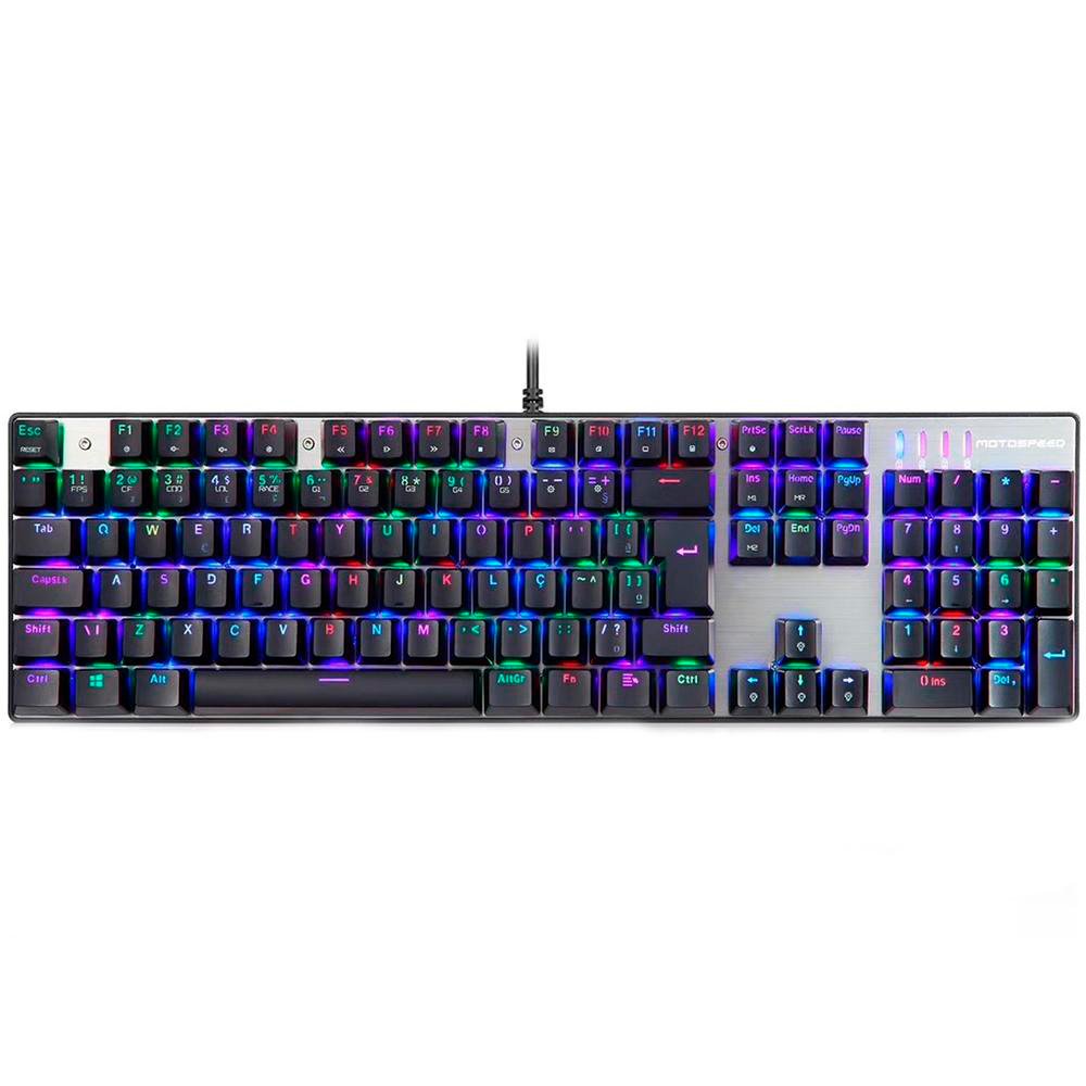 Teclado Mecanico Motospeed Ck104 Switch Vermelho - Prata