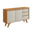 Ver imagem 4 de Buffet Vertex 2 Portas e 3 Gavetas 137 cm Naturalle/Off White - Mavaular