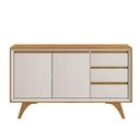 Ver imagem 3 de Buffet Vertex 2 Portas e 3 Gavetas 137 cm Naturalle/Off White - Mavaular