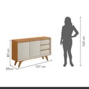 Ver imagem 5 de Buffet Vertex 2 Portas e 3 Gavetas 137 cm Naturalle/Off White - Mavaular