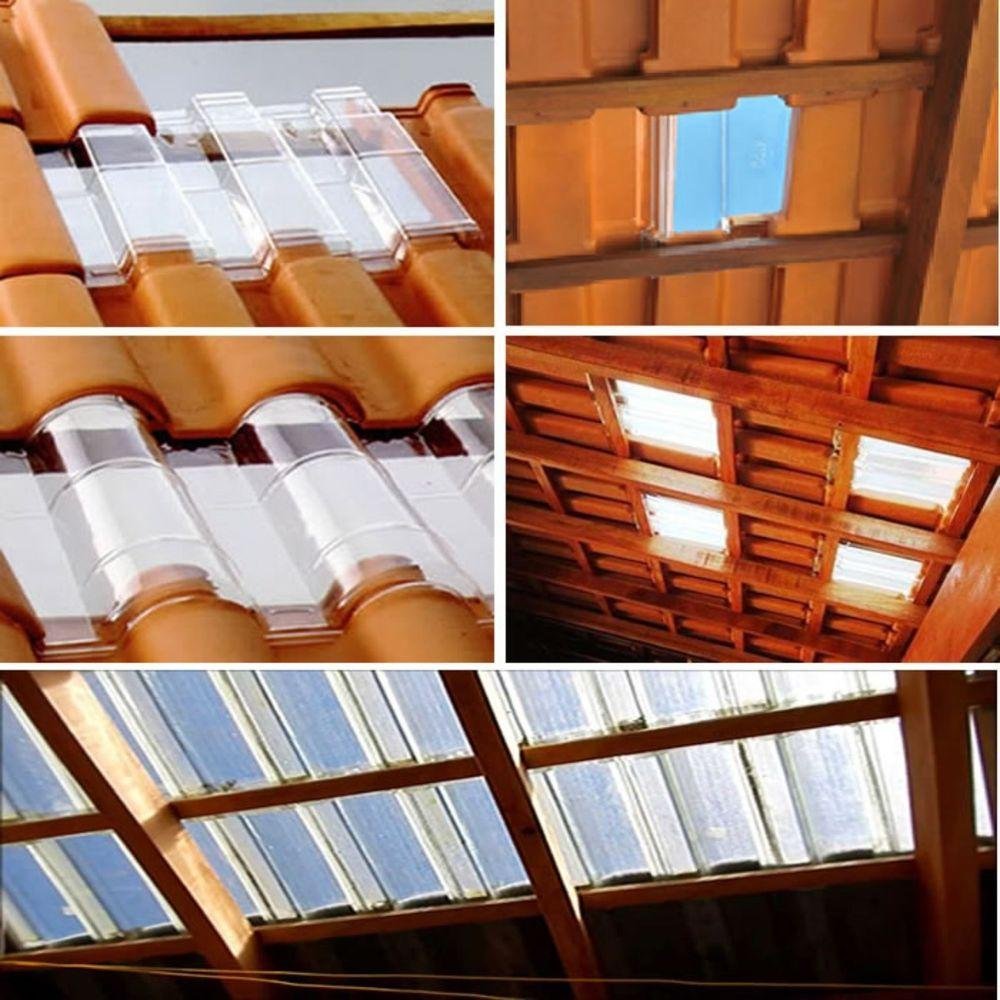 Telha Portuguesa Policarbonato Transparente 3 Peças - 4